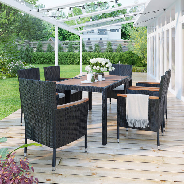 Haven Wicker Outdoor Dining Table With 6 Chairs
